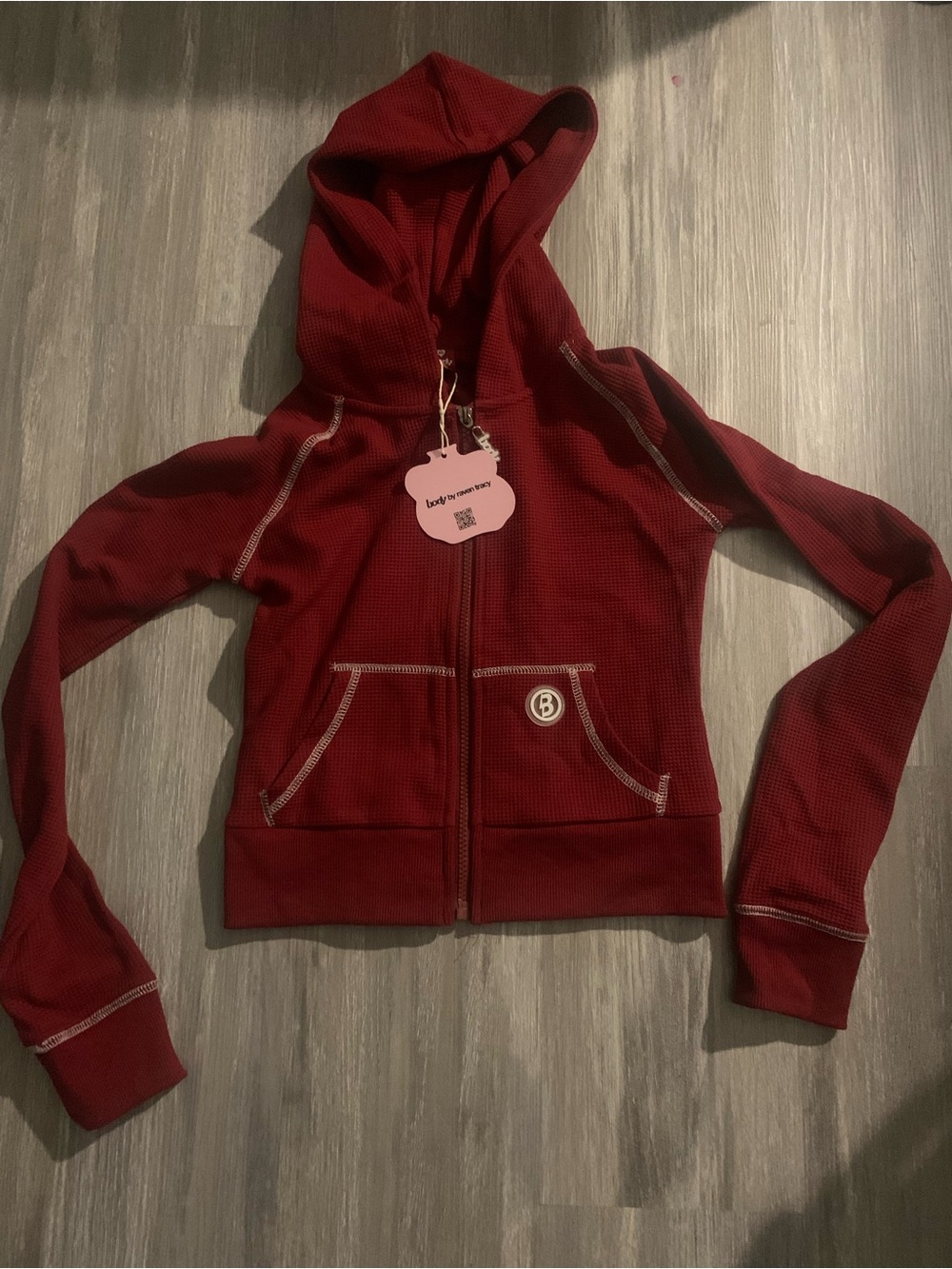 Women’s Red Hooded Zip Sweatshirt - Brand B